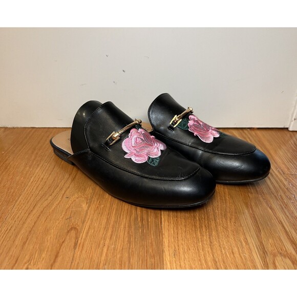 Catherine Malandrino Shoes Womens Size 8 Slip On Mule Embroidered Pink Rose - Picture 1 of 7